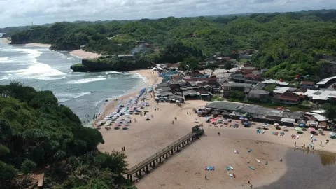 Aerial beach view Stock Footage 236634693