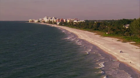 Aerial Beach Waves Lapping Stock Footage 41643916