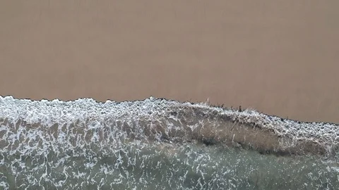 Aerial Beach Waves Overhead Stock Footage 126805709