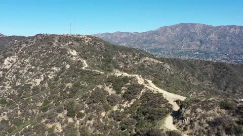 Aerial of Beaudry Loop Trail in Glendale Video stock 170168434
