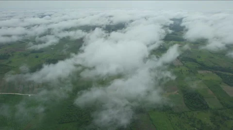 Aerial of beautiful cloudscape over landscape, Guatemala Stock Footage 63059316