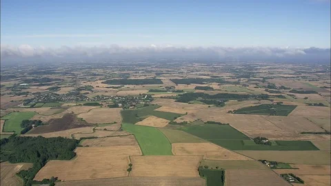 Aerial of beautiful patchwork fields at countryside, Landscape Stock-Footage 109119953