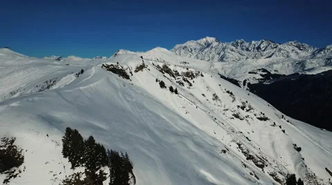 Aerial of beautiful snowcapped mountains Stock Footage 63695161