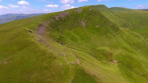 Aerial: beautiful view of mountain range Stock Footage 78932135