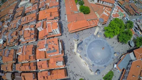 Aerial bedesten scene Stock Footage 73976791