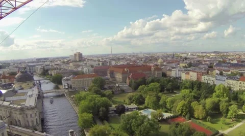Aerial Berlin Construction site crane Stock Footage 58772453