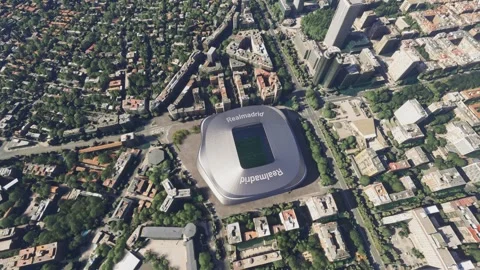 Aerial of Bernabéu Stadium. Chamartín. Madrid. Spain Stock Footage 310977341