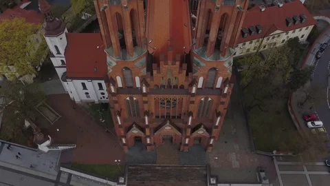 Aerial of Bialystok Cathedral2 Video stock 82467681