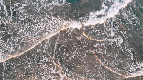 AERIAL. Big cliffs in the atlantic ocean at sunset in island Tenerife, Benijo Stock Footage 109261364