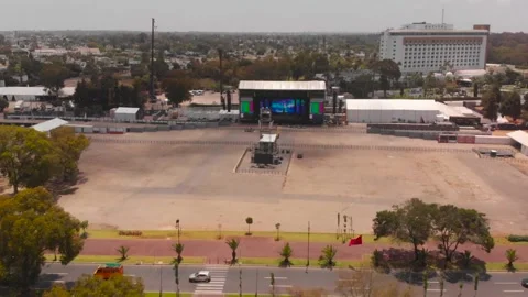 Aerial big empty musical scene Stock Footage 145167697