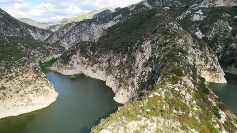 Aerial of Big Tujunga Dam Stock Footage 155904203