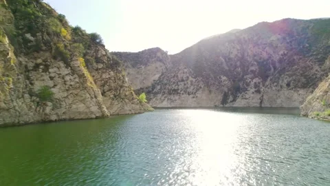 Aerial of Big Tujunga Dam Stock Footage 155904208