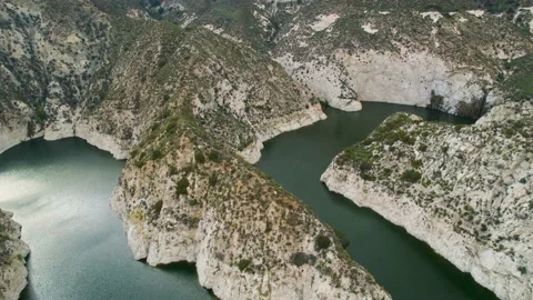 Aerial of Big Tujunga Dam Stock Footage 155904214