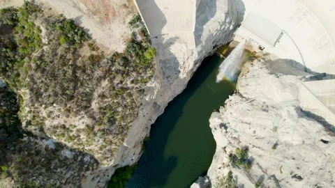 Aerial of Big Tujunga Dam Stock Footage 155904225
