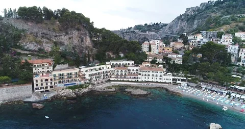 Aerial bird view flying past cliff great coastline scenery and amazing Vídeos de archivo 101442270