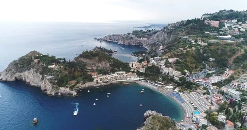 Aerial bird view flying past cliff great coastline scenery and amazing Stock Footage 101442415
