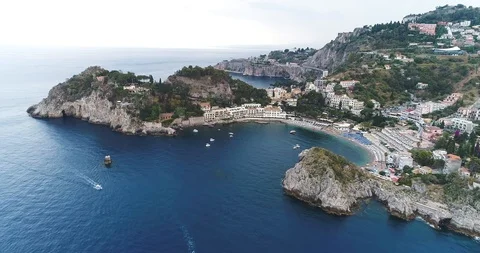 Aerial bird view flying past cliff great coastline scenery and amazing Video stock 101442726