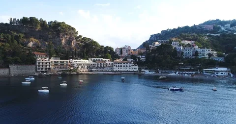 Aerial bird view flying past cliff great coastline scenery and amazing Video stock 101443298