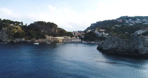 Aerial bird view flying past cliff great coastline scenery and amazing Stock Footage 101443461
