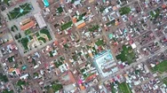 Aerial Birds Eye View On Old Town. Poverty In Latin America. Stock Footage