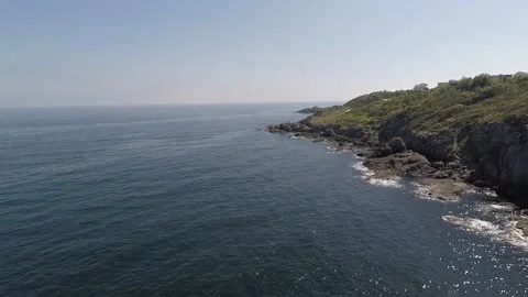 Aerial blue seashore Video stock 194969649