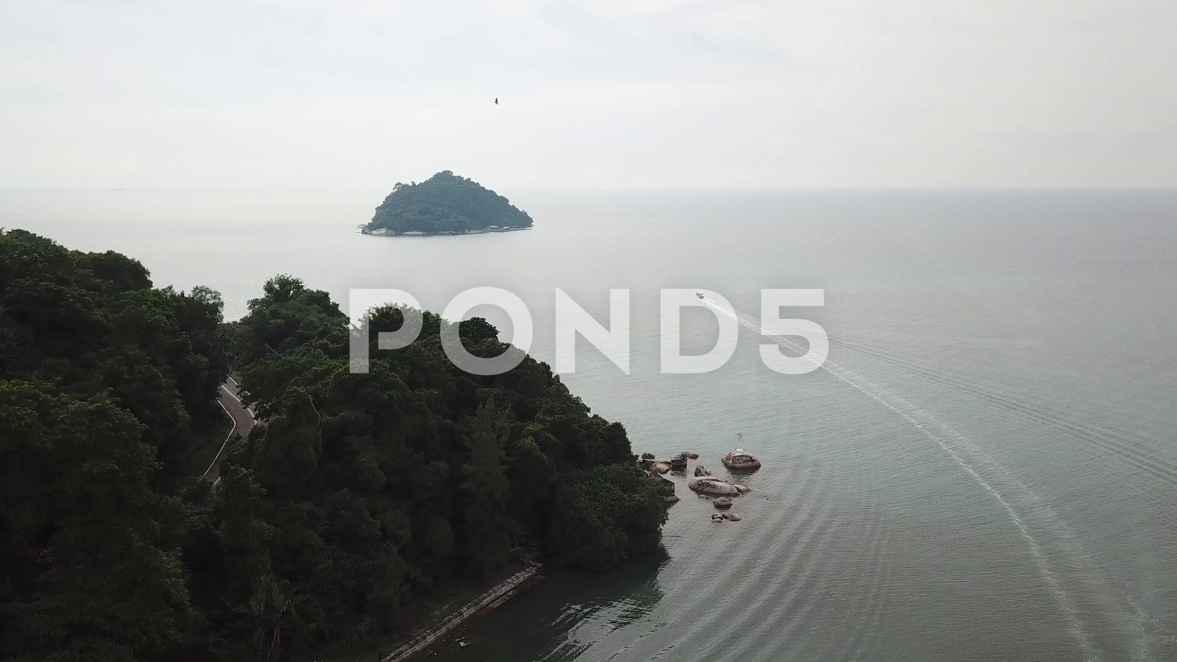 Aerial Boat Move To The Island Pulau Bet Stock Video Pond5