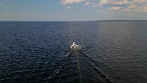 Aerial boat tracking Stock Footage 247269139