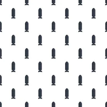 Aerial bomb weapons repeating pattern on white background Stock Illustration