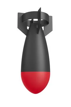 Aerial bomb on white background. Isolated 3D illustration 스톡 일러스트