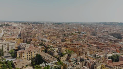 Aerial Boom Down of Rome Italy Stock Footage