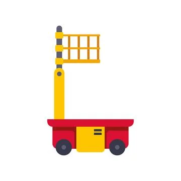 Aerial boom lift elevating platform industrial equipment Ilustración de archivo