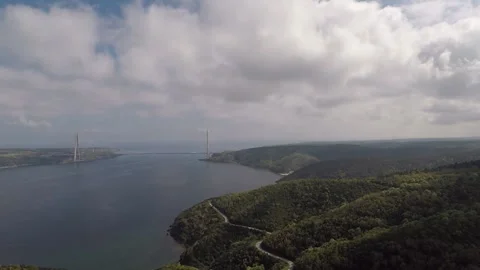 Aerial bosphorus and clouds Stock Footage 194510763