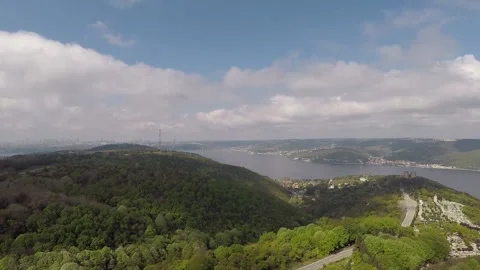 Aerial Bosphorus and cloudy sky Stock Footage 194452907