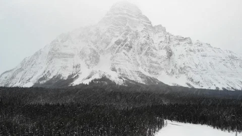 Aerial of Bow Lake, Alberta Stock Footage 101759179