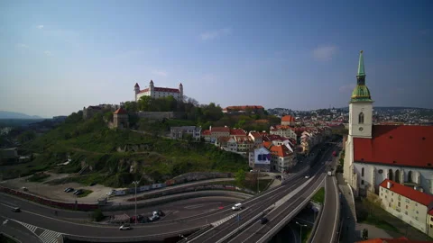 Aerial Bratislava Castle Video stock 211554722