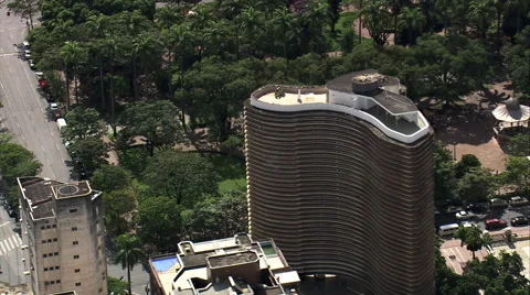 Aerial Brazil- Edificio Niemeyer Belo Horizonte, Belo Horizonte, Stock Footage 40213738