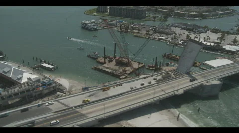 Aerial Bridge Construction Video stock 701946