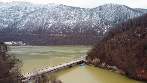 Aerial Of Bridge On Danube's Big Boilers 스톡 동영상 188544749