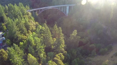 Aerial Bridge Flyby Stock Footage 40613046