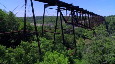 Aerial of a Bridge Stock Footage 64161324