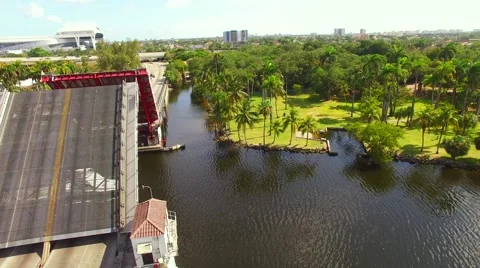 AERIAL - Bridge Miami River Stock Footage 65218933