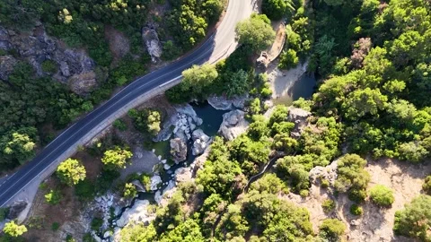 Aerial Bridge River Natural Pools Benahavis Costa del Sol Spain 動画素材 339040905