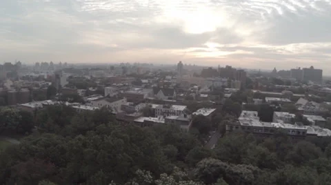 Aerial of brooklyn at sunset Stock Footage