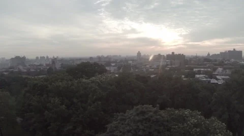 Aerial of brooklyn at sunset Stock Footage 39743317