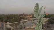 Aerial Budapest, Hungary,  Europe, Heroes' Square, Stock Video Stock Footage