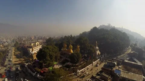 Aerial of a Buddhist temple Stock Footage 65775498