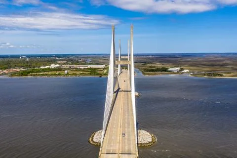 Aerial Cable-stayed bridge Sidney Lanier Bridge Foto stock