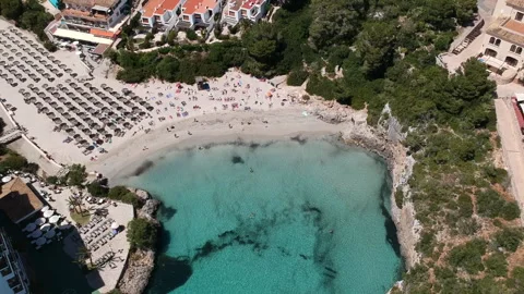 AERIAL Cala ferrera views during perfect sunny day MALLORCA Stock Footage 130650658