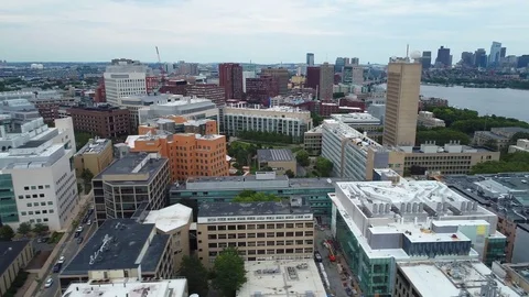 Aerial Cambridge Massachusetts USA Stock Footage
