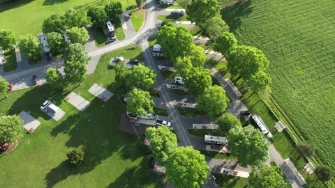 Aerial of a campground Stock Footage 197373553